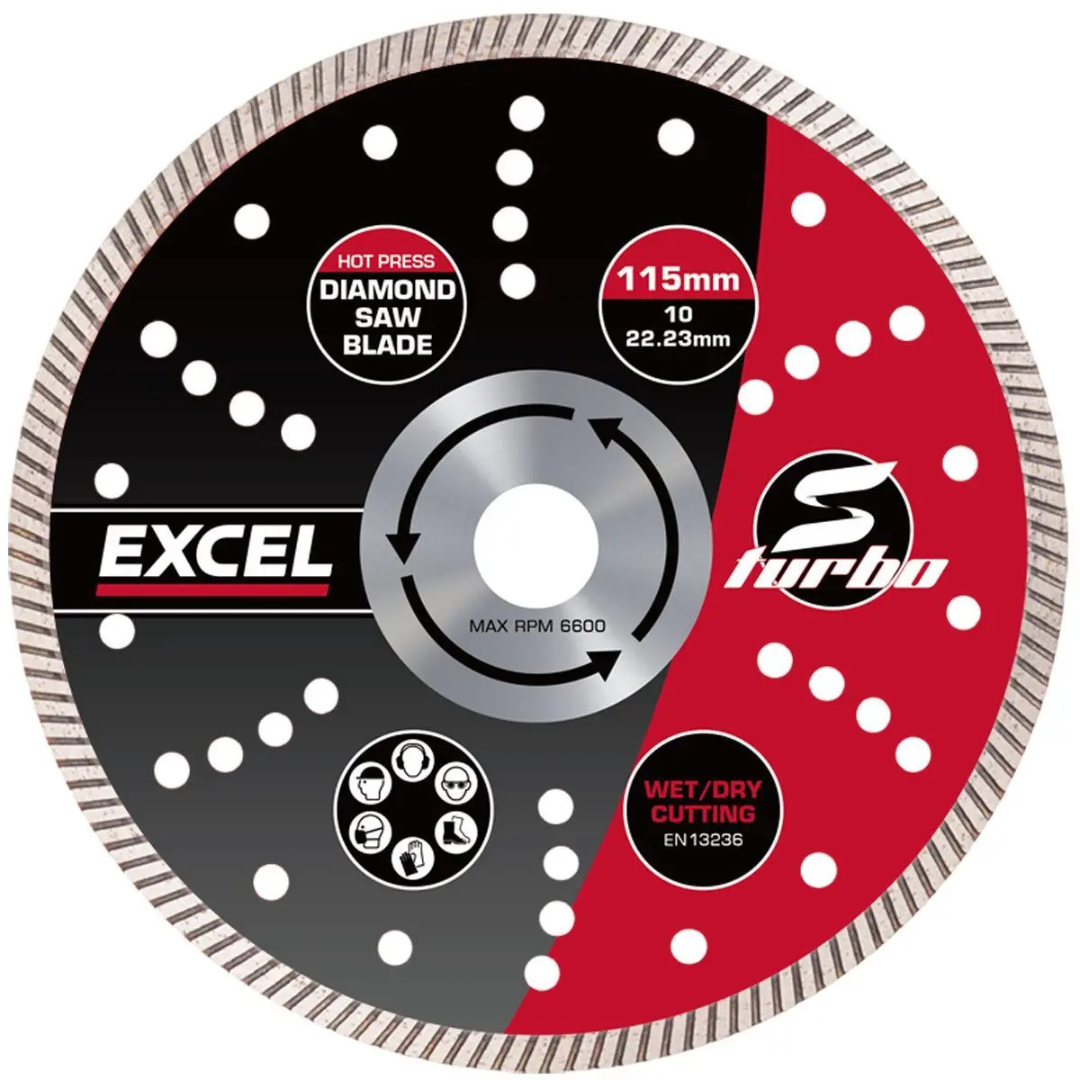 Excel 4.5" Diamond Blade Slim Turbo – Wet & Dry Use 1