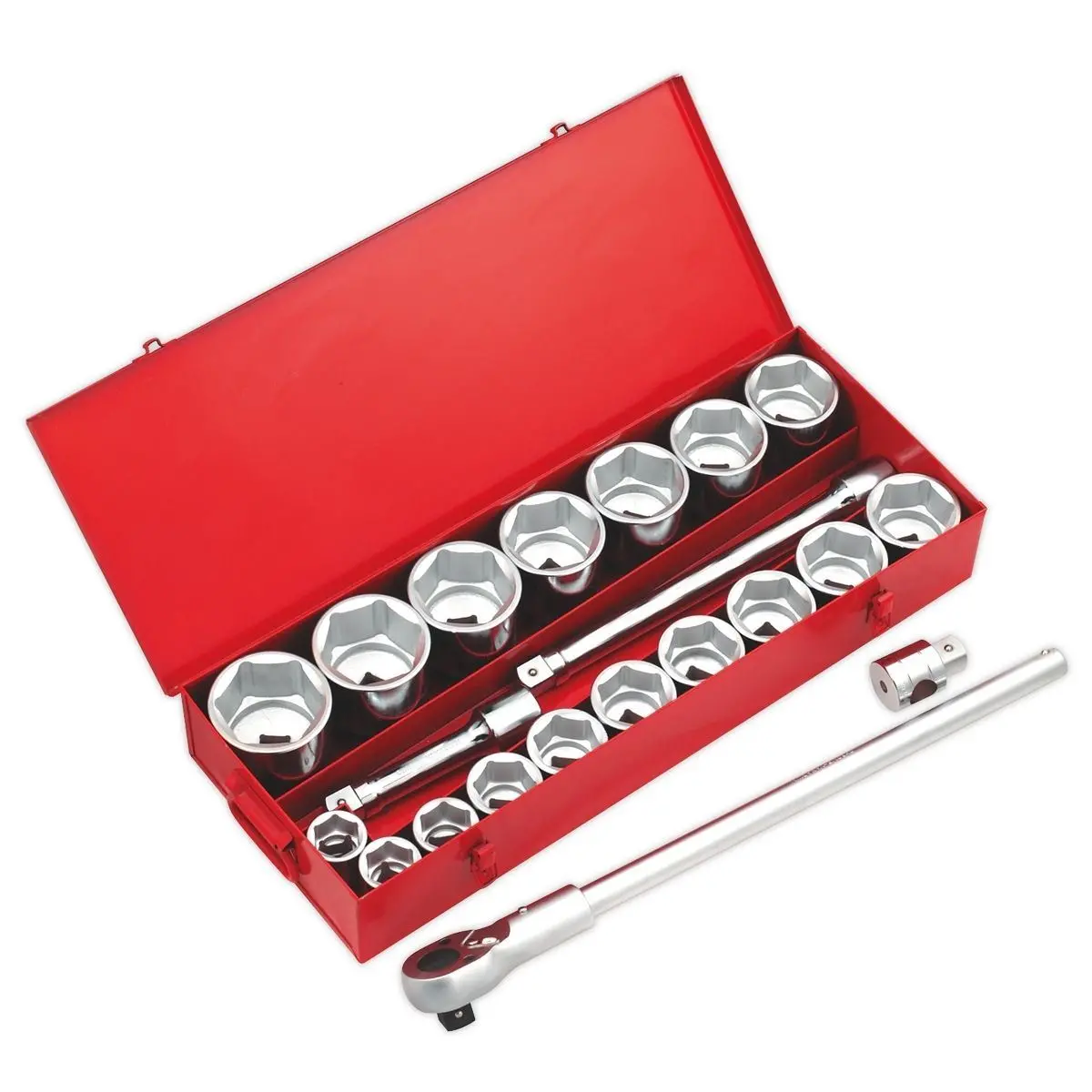 Sealey Ak261 Socket Set 22Pc 1"Sq Drive 6Pt Wall Drive Metric 1