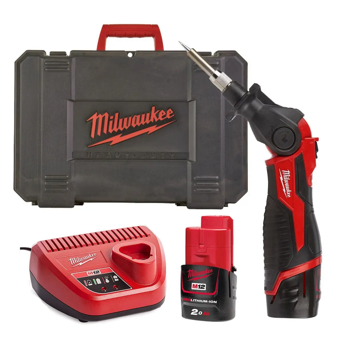 Milwaukee M12si-201C 12V Soldering Iron With 1 X 2.0Ah Battery Charger & Case 4933459762 1