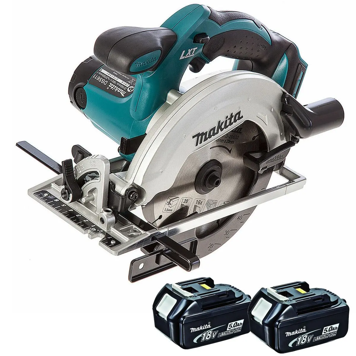 Makita Dss610z 18V 165Mm Circular Saw Body With 2 X 5.0Ah Batteries 1