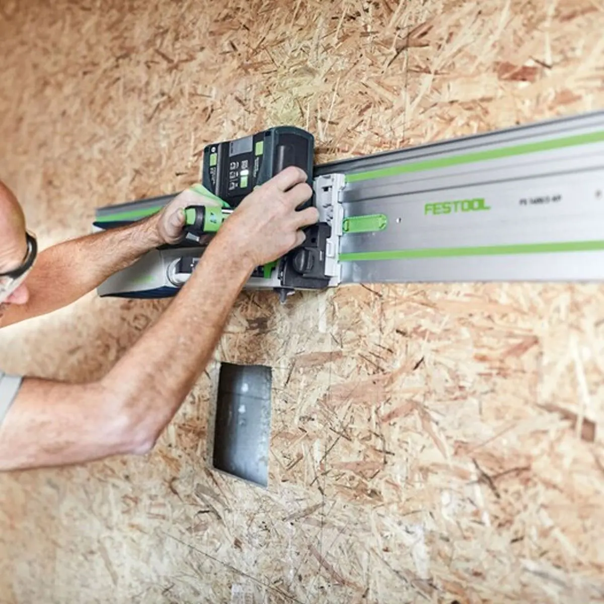 Festool Fs 1400/2-Kp 1400Mm Guide Rail With Adhesive Pads For Plunge Saw - 577043 With Guide Rail Bag 2