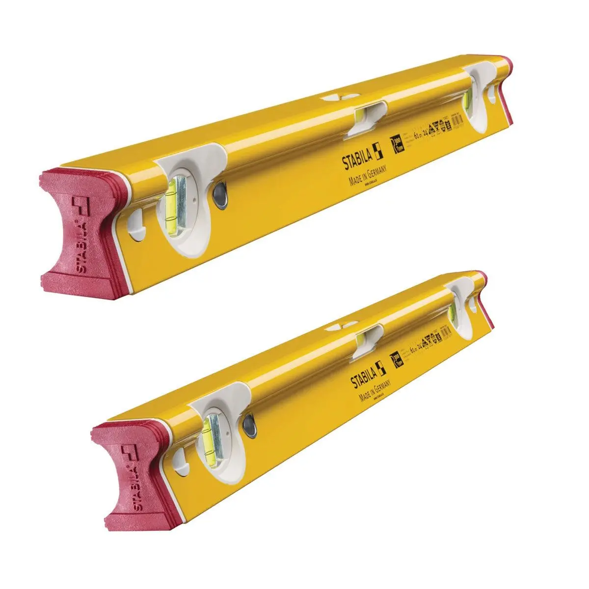 Stabila R-Type Spirit Level 610Mm & 1830Mm Pack Of 2 1