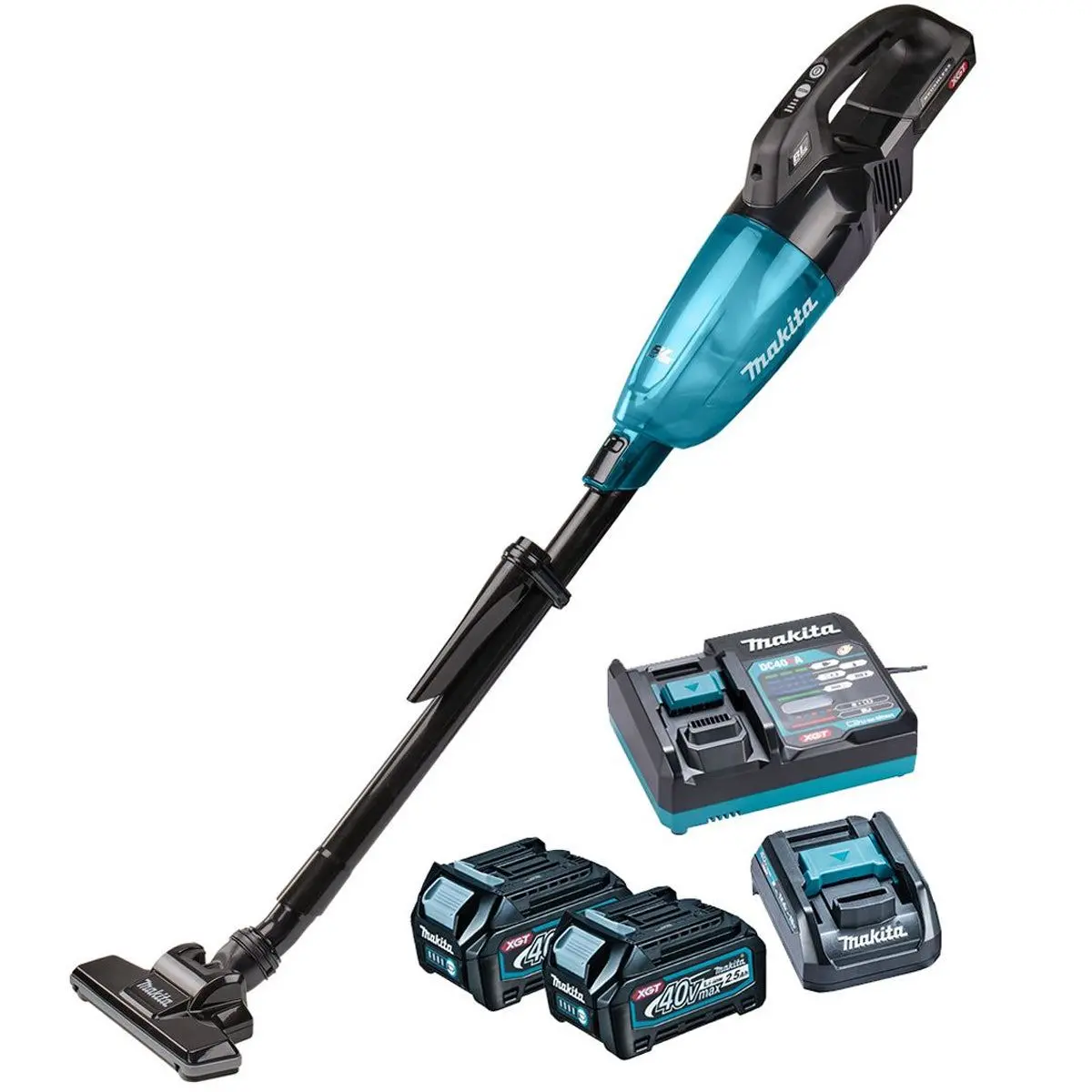 Makita Cl001gd225 40V Max Xgt Brushless Vacuum Cleaner With 2 X 2.5Ah Battery, Charger & Adaptor 1