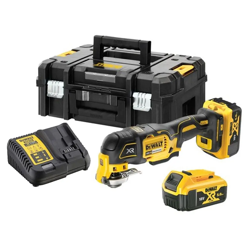 Dewalt Dcs356p2 18V Xr Brushless Oscillating Multi-Tool With 2 X 5.0Ah Batteries Charger In Case 1