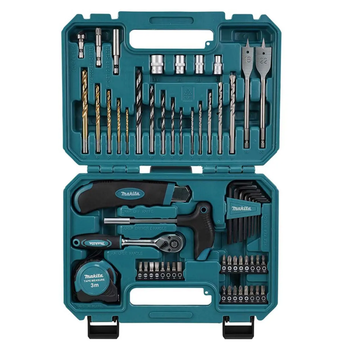 Makita E-15095 Drill Bit And Hand Tool Set Of 60 Pieces In Case 1