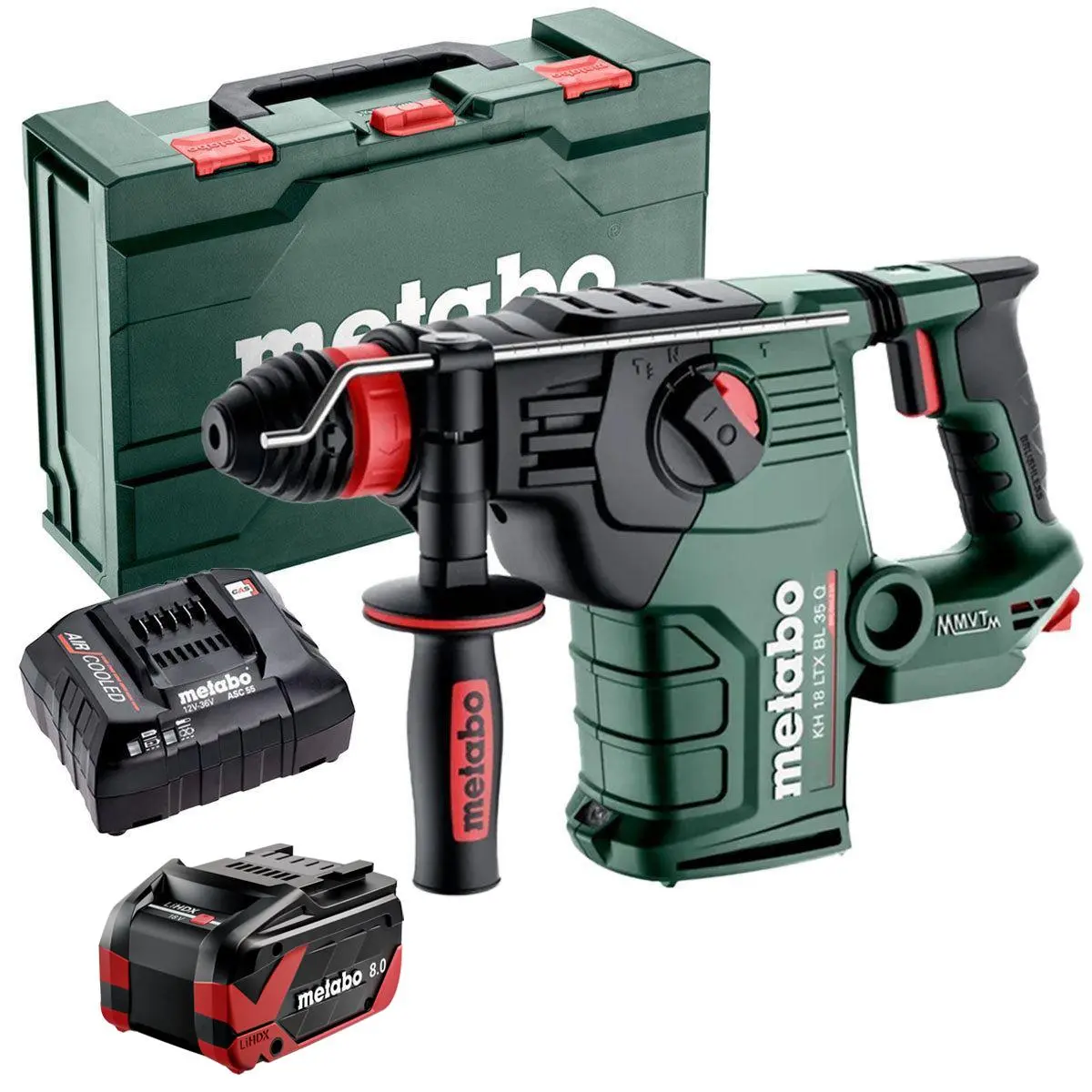 Metabo Kh 18 Ltx Bl 35 Q 18V Brushless 3 Mode Sds+ Rotary Hammer Drill With 1 X 8.0Ah Battery Charger & Metabox 1