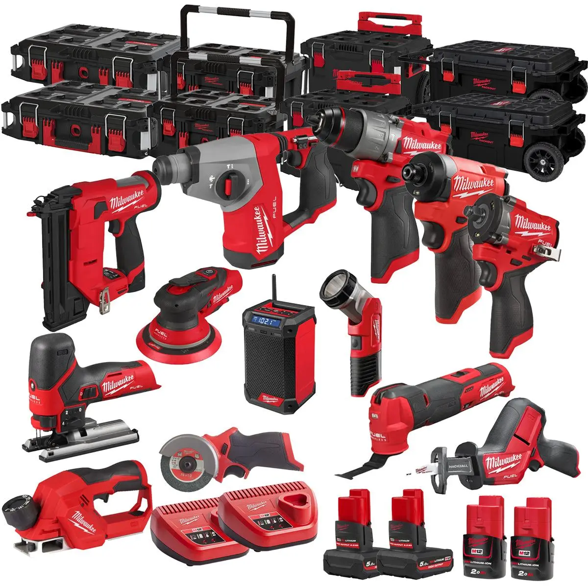 Milwaukee 12V 13 Piece Power Tool Kit With 4 X Batteries T4tkitm - 18483 1