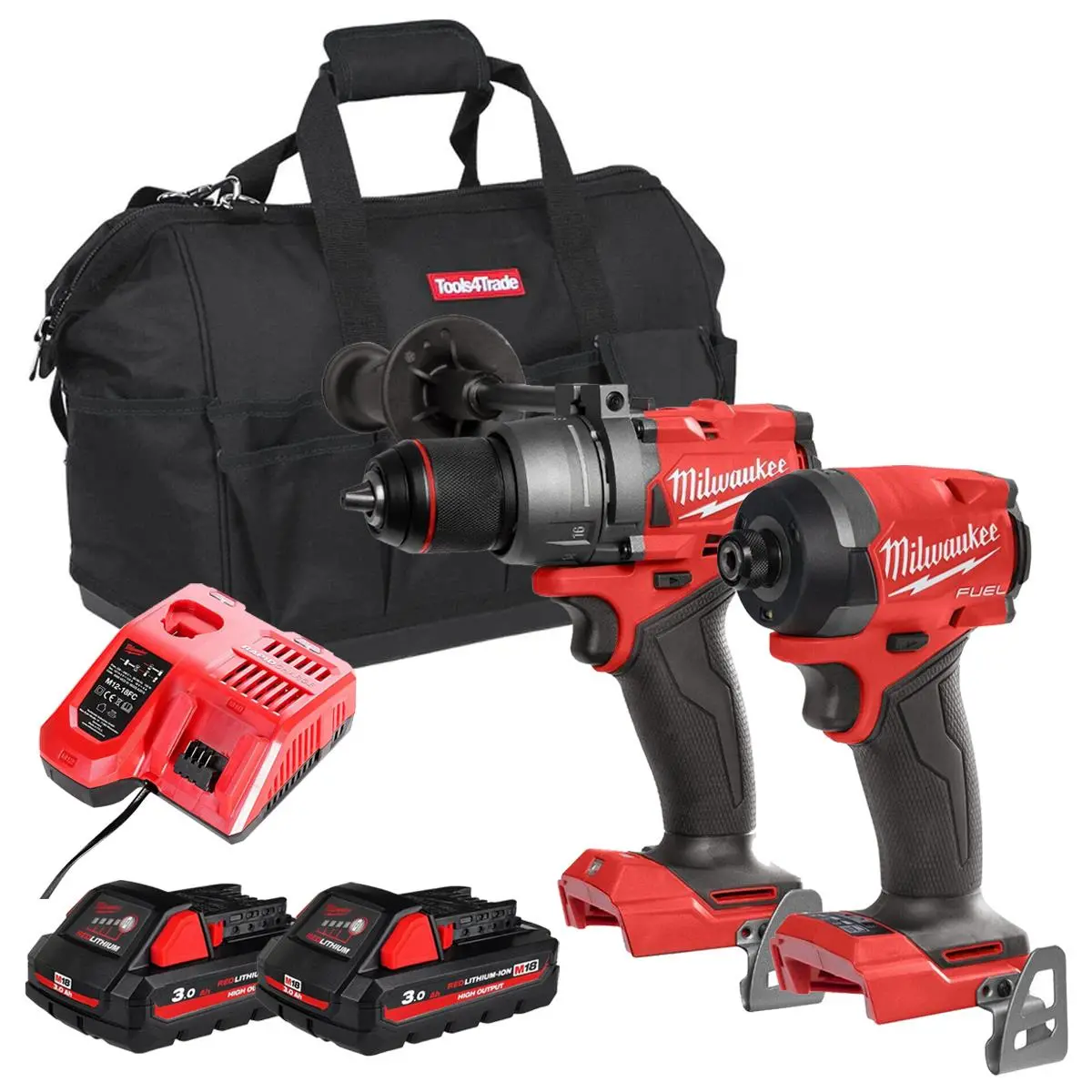 Milwaukee M18fpp2a11-502B M18 Fuel 18V Brushless Twin Kit With 2 X 3.0Ah Battery, Charger & Bag 1
