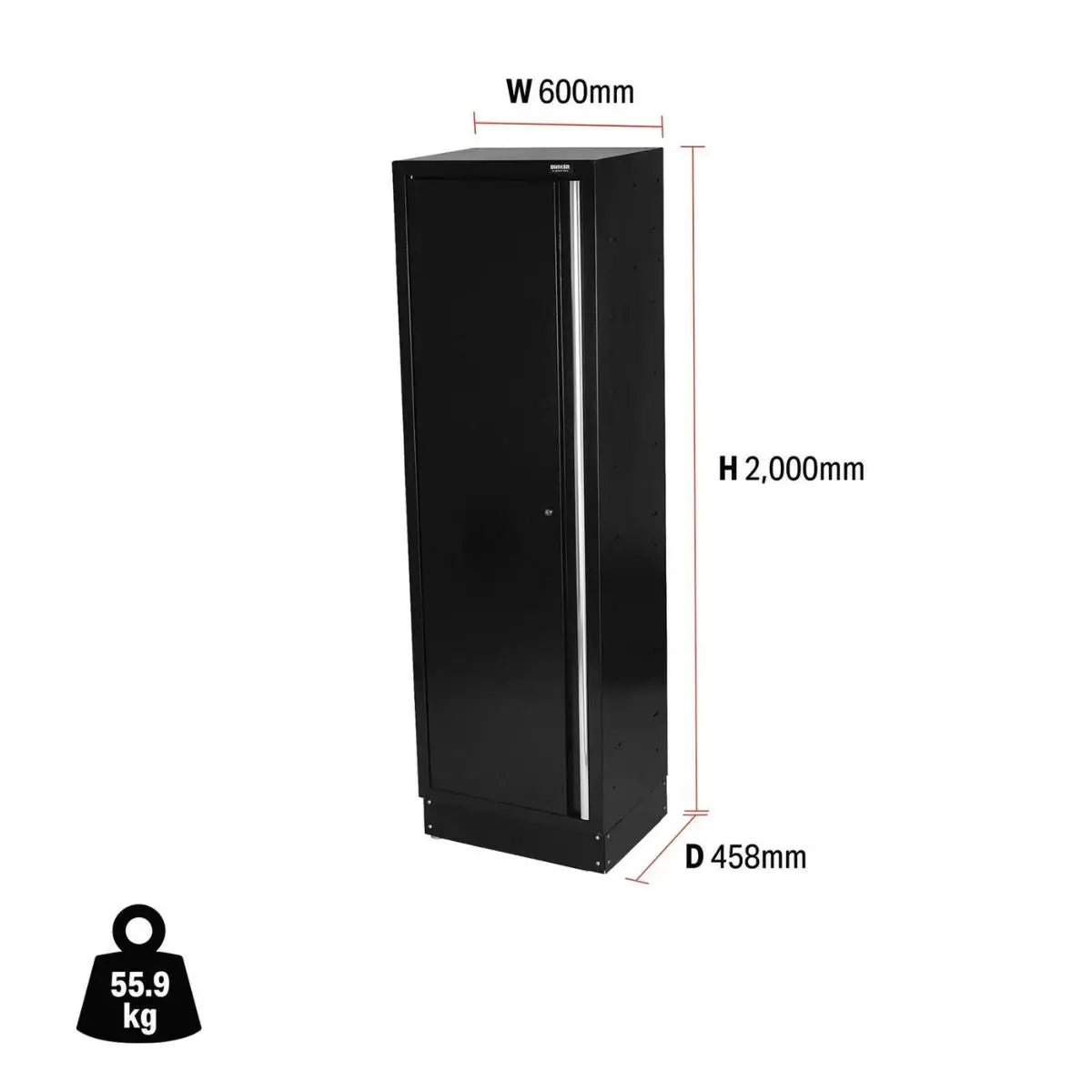 Draper Ms400-1Tc Bunker Modular Tall Floor Cabinet 1 Door 600Mm 33165 2