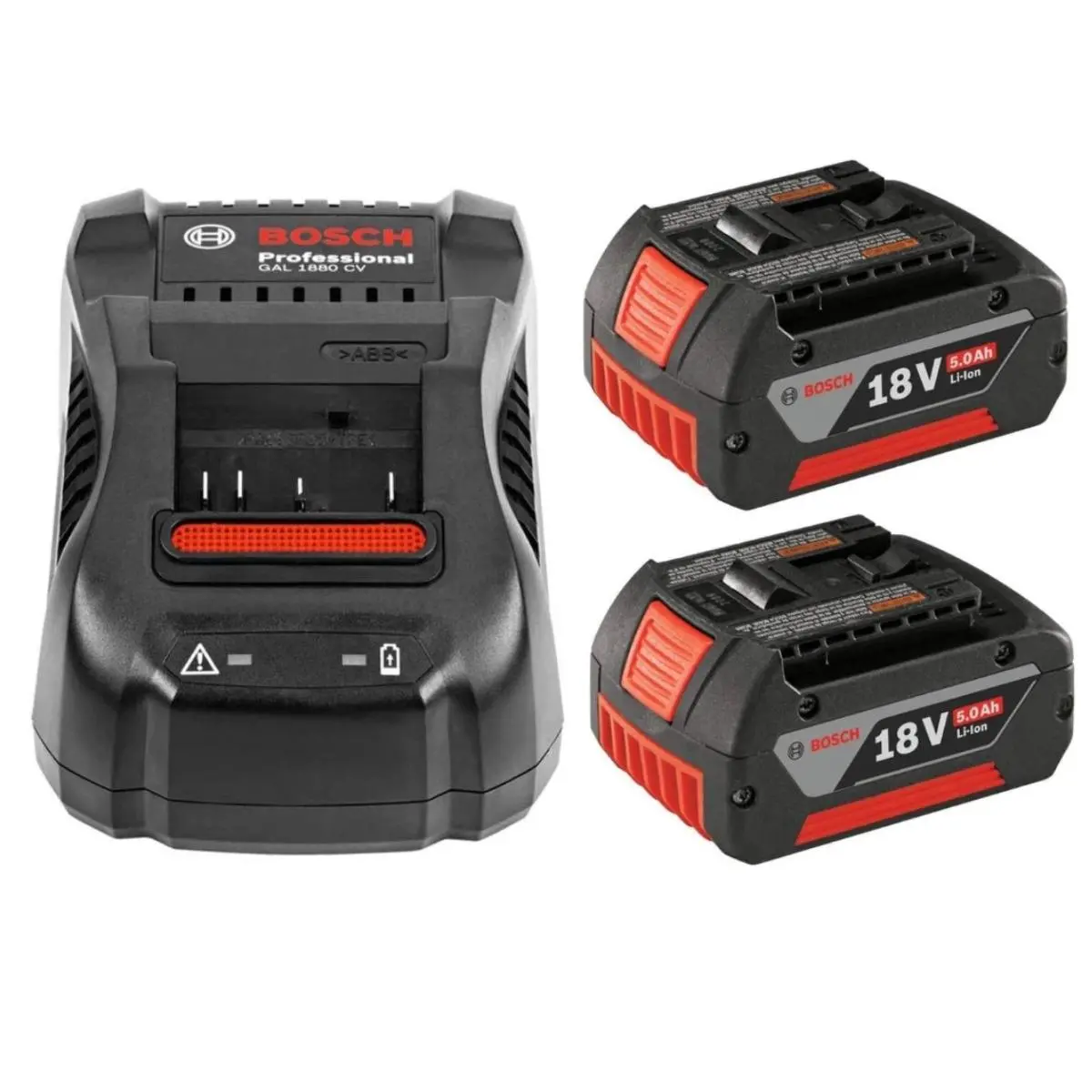 Bosch 1600A00b8k 18V 2 X Gba 5.0Ah Coolpack Battery & Gal 1880 Cv Charger Starter Set 1