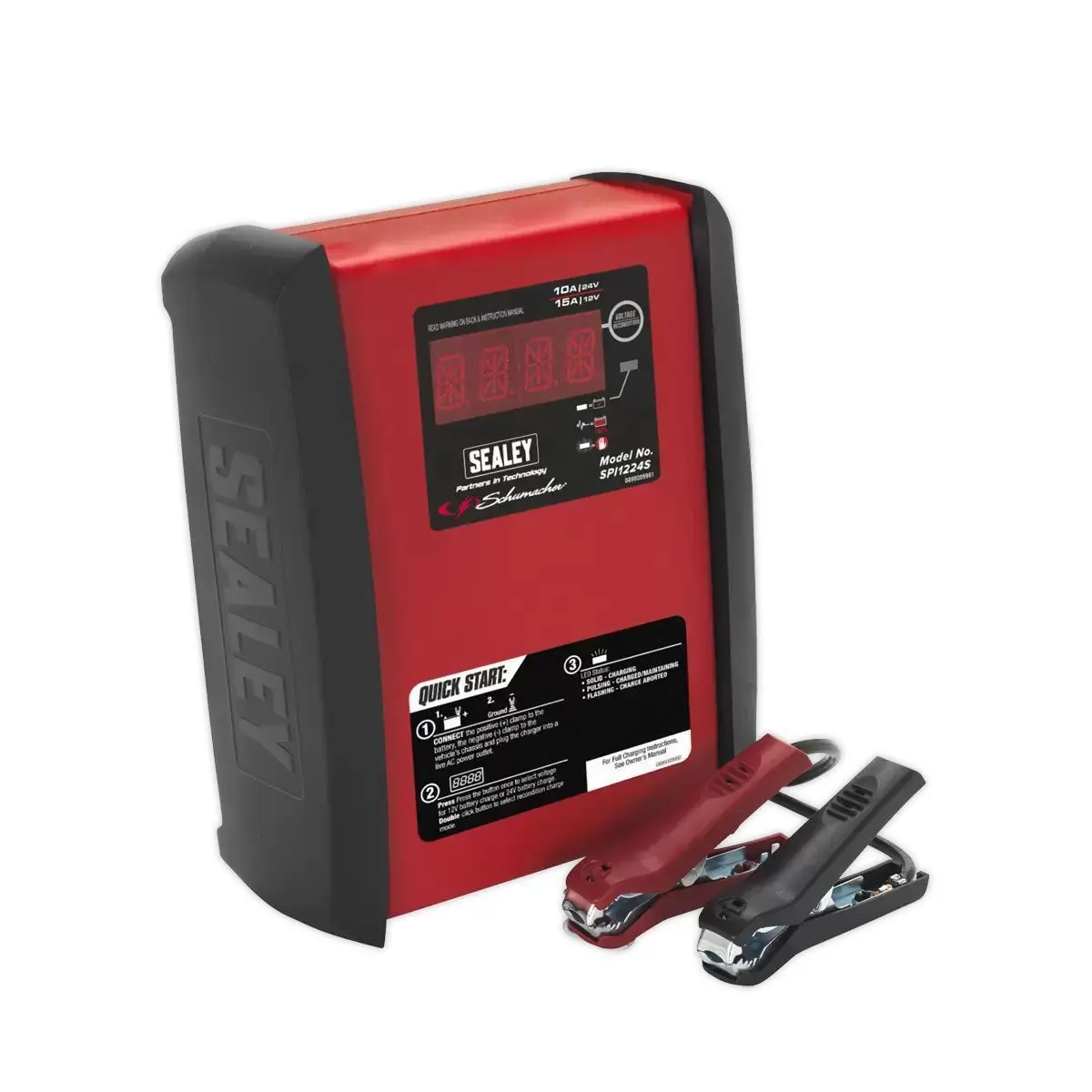 Sealey Spi1224s Schumacher 15A/10A 12V/24V Automatic Smart Battery Charger & Maintainer 1