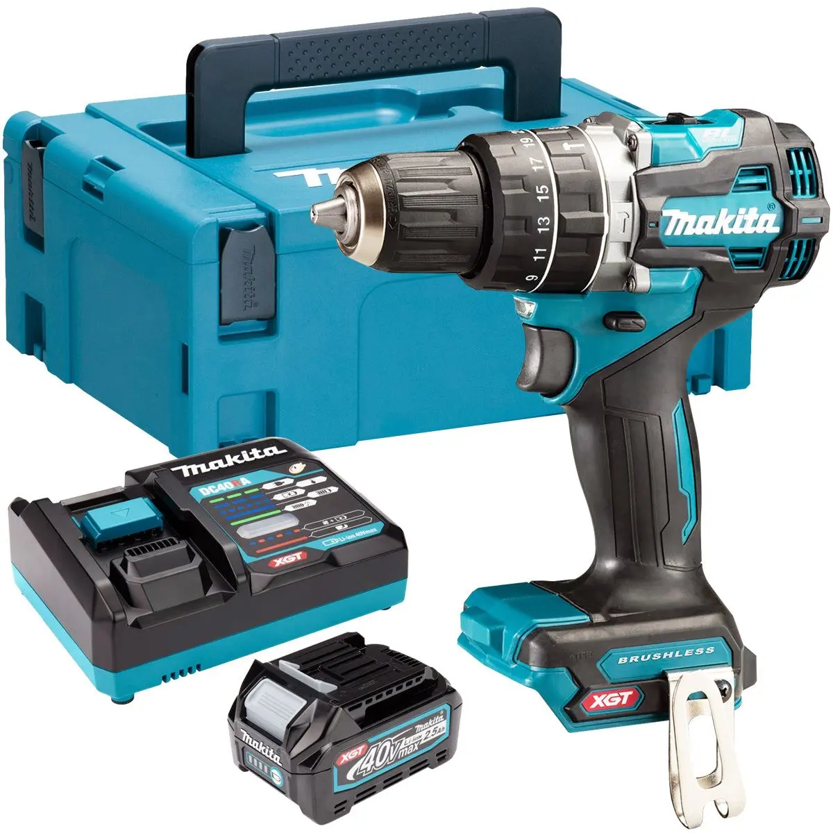 Makita Hp002gz01 40V Max Xgt Brushless Combi Drill With 1 X 2.5Ah Battery & Charger 1