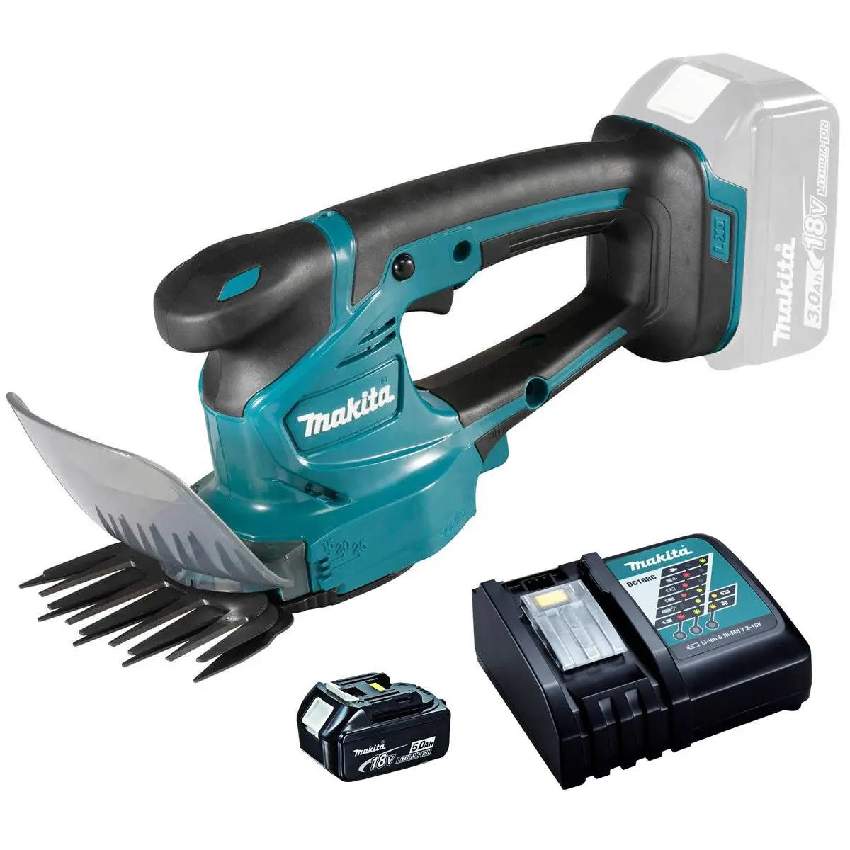Makita Dum111rtx 18V Lxt Cordless 11Cm Grass Shear With 1 X 5.0Ah Battery & Charger 1