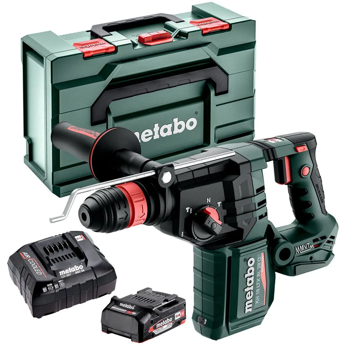 Metabo Kh 18 Ltx Bl 28 Q 18V Brushless Sds+ Combination Hammer Drill With 1 X 2.0Ah Battery Charger & Metabox 1