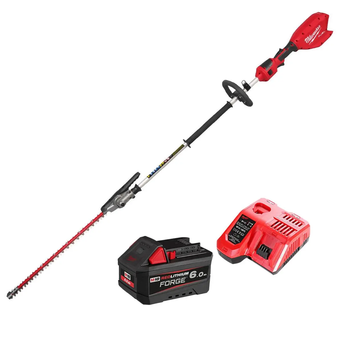 Milwaukee M18fhete22-0 M18 18V Brushless Pole Hedge Trimmer With 1 X 6.0Ah Battery & Charger 1
