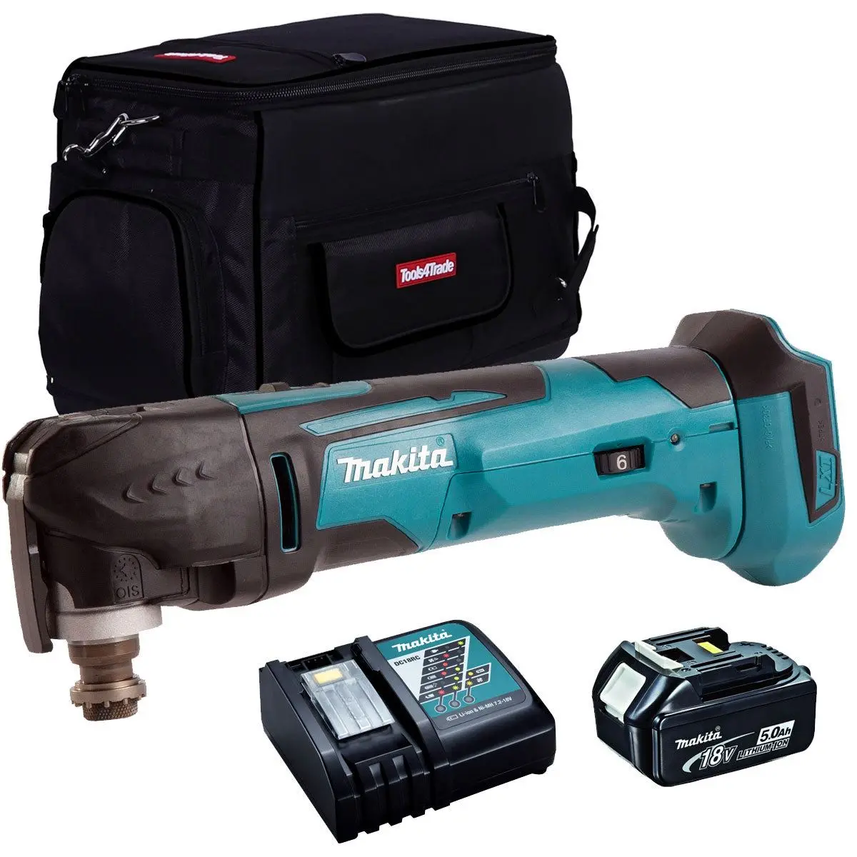 Makita Dtm51z 18V Oscillating Multi Tool Cutter With 1 X 5.0Ah Battery Charger & Tool Bag 1