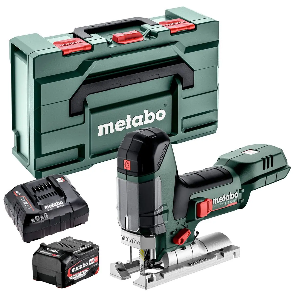 Metabo St 18 Lt 130 Bl 18V Brushless Jigsaw With 1 X 4.0Ah Battery Charger & Metabox 1