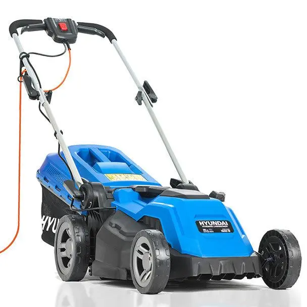 Hyundai Hym3800e 38Cm Electric Lawn Mower With Rear Roller, Mulch Function & 40L Grass Bag 230V/1600W 1