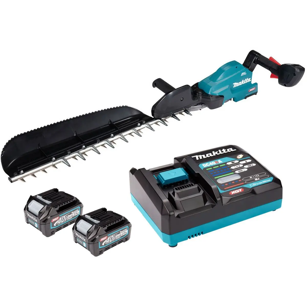 Makita Uh013gd202 40V Xgt Brushless Hedge Trimmer 60Cm With 2 X 2.5Ah Battery & Charger 1