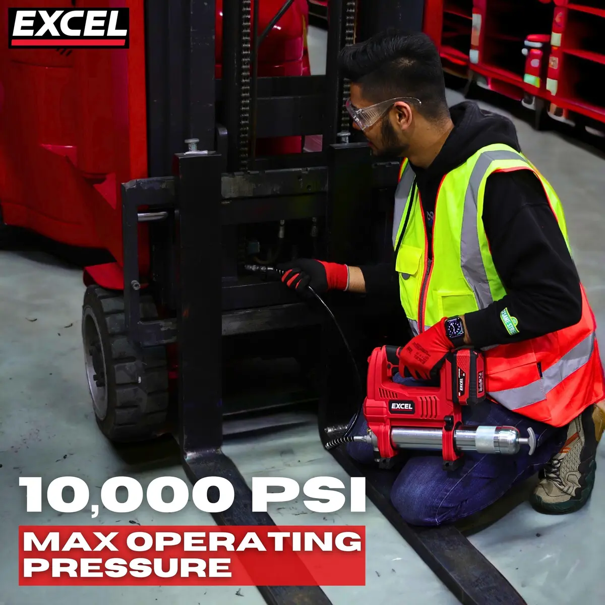 Excel 18V Cordless Grease Gun With 1 X 2.0Ah Battery Charger & Bag 2