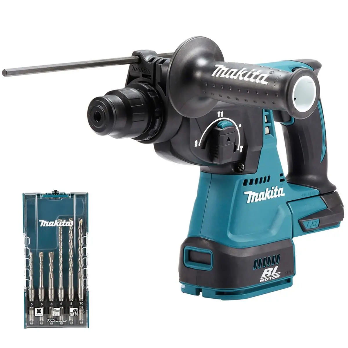Makita Dhr242z 18V Brushless Sds+ Rotary Hammer Drill With 6 Piece Drill Bit Set 1