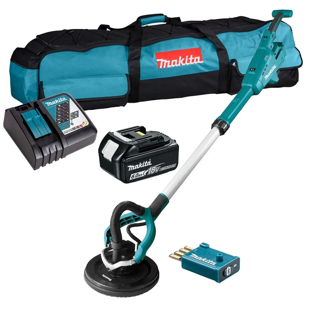 Makita Dsl801zu 18V Lxt 225Mm Aws Brushless Drywall Sander With 1 X 6.0Ah Battery & Charger 1