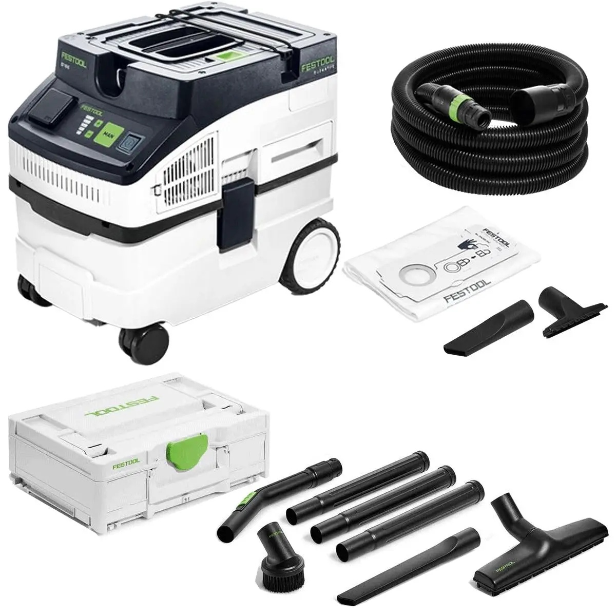 Festool Cleantec Ct 15 Mobile Dust Extractor 15L 230V Gb - 578329 With Compact Cleaning Set 577257 1