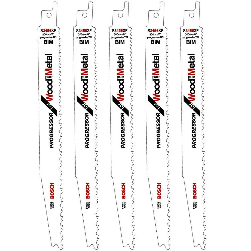 Bosch S3456xf Reciprocating Saw Blades For Wood & Metal Pack Of 5 - 2608654406 1