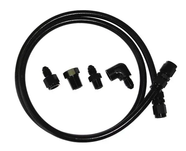 Stainless Steel Braided Gauge Line Kit – -4An Nylon Outer, Black Finish (Af30-4004Blk) 1