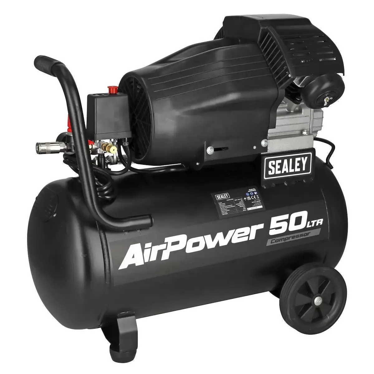 Sealey Sac5030va Air Compressor 50L V-Twin Direct Drive 3Hp/230V 2
