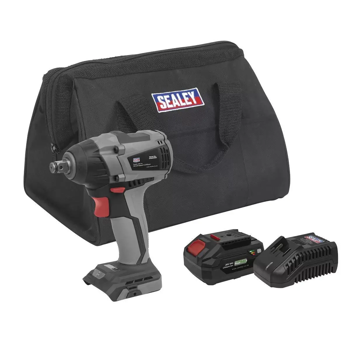 Sealey Cp20viwxkit1 20V Brushless 1/2"Sq Drive Impact Wrench Kit With 1X 4.0Ah Battery 1