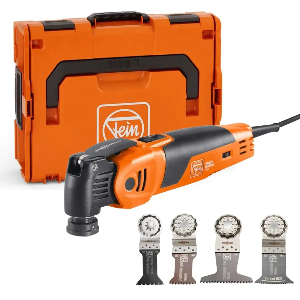 Fein Mm 700 Max Starlock Multimaster Oscillating Multi-Tool In Case With 3 Piece Wood E-Cut Set 1