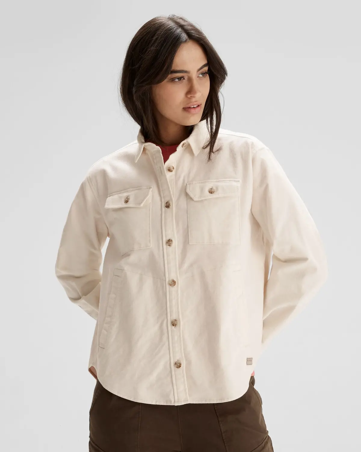 Women's Huntly Moleskin Long Sleeve Shirt - Natural 1