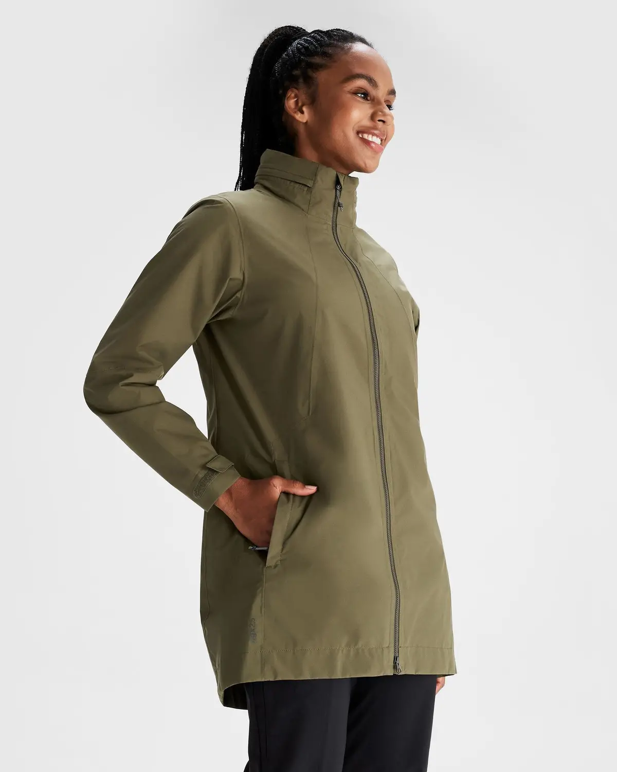 Women's Trailhead Stretch 2.5-Layer Rain Parka - Light Moss 3