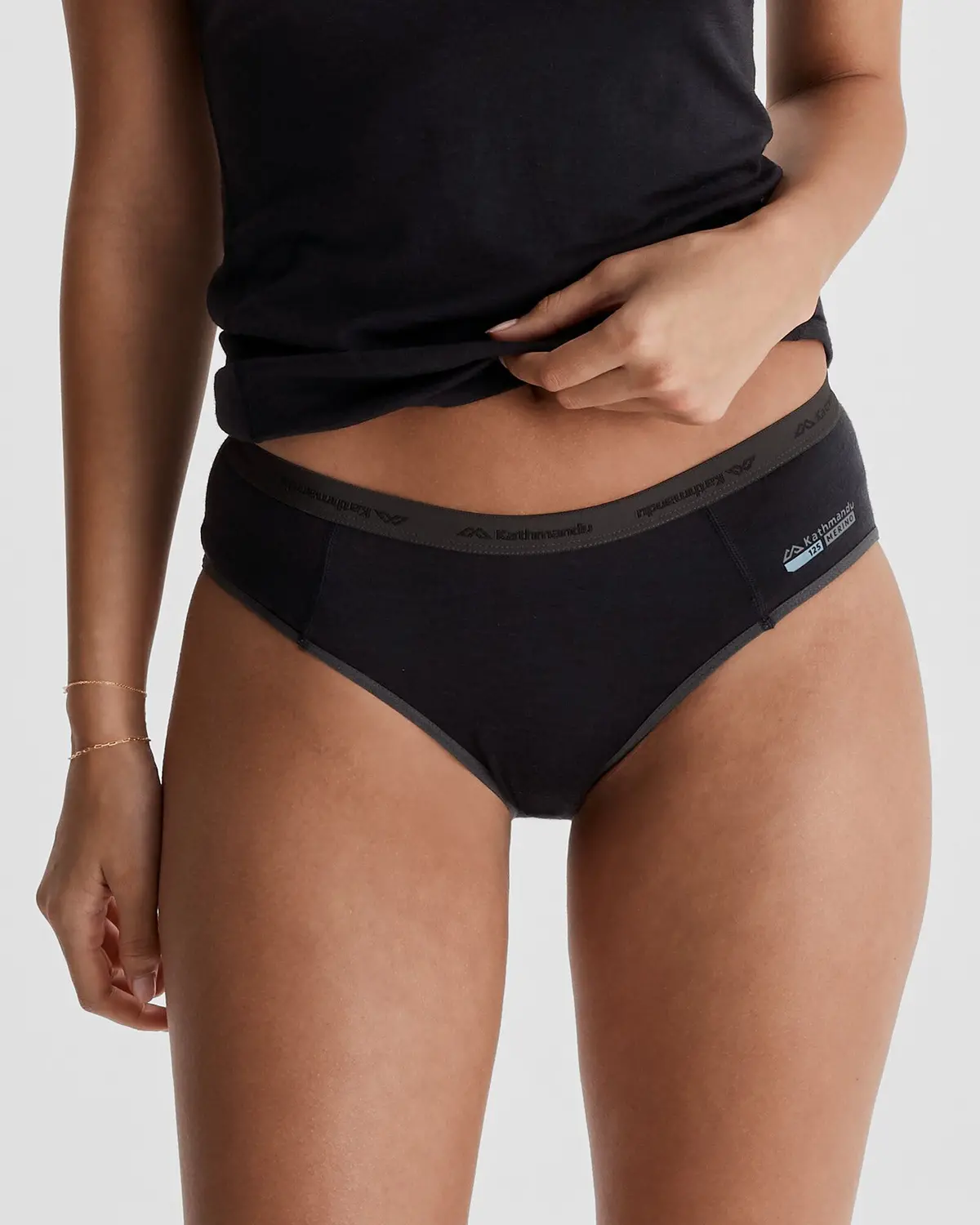 Women's K-Merino 125 Briefs - Black Stingray 1