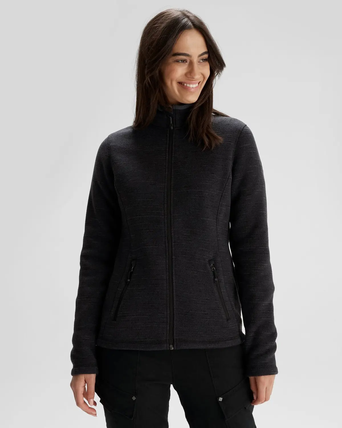 Women's Aikman Fleece Jacket - Black Marle 1