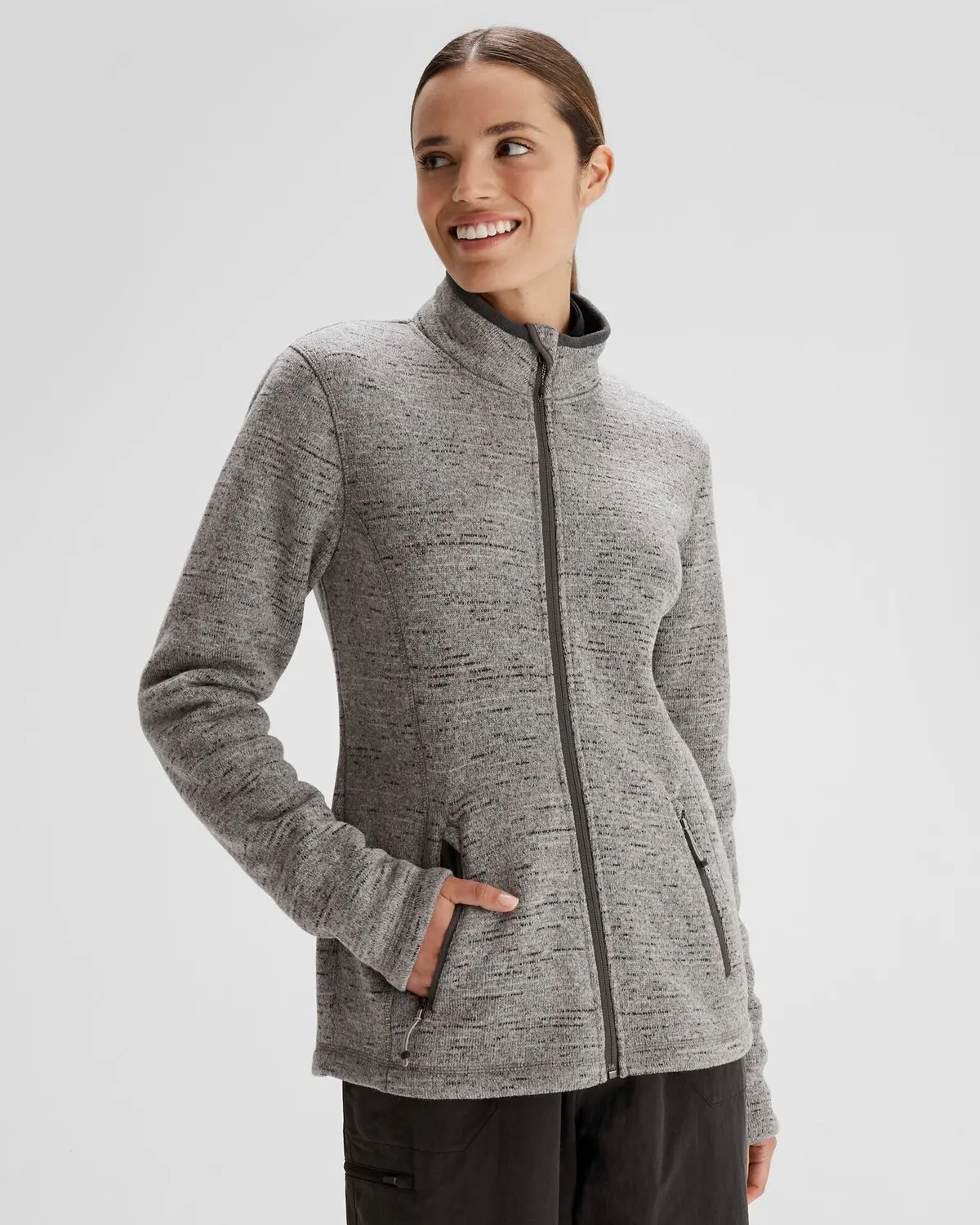 Women's Aikman Fleece Jacket - Steel Grey Marle 1