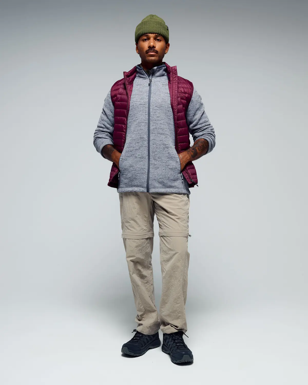 Men's Aikman Fleece Jacket - Steel Grey Marle 1