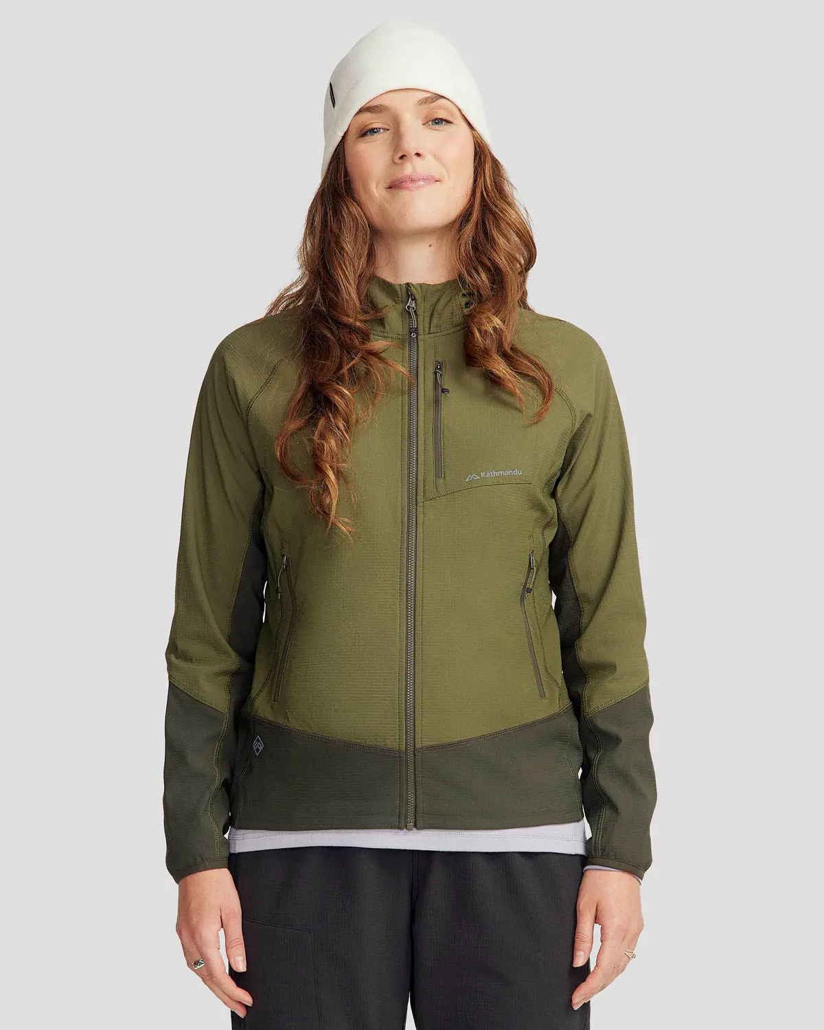 Women's Aysen Hooded Fleece Jacket - Light Moss/Dark Moss 1