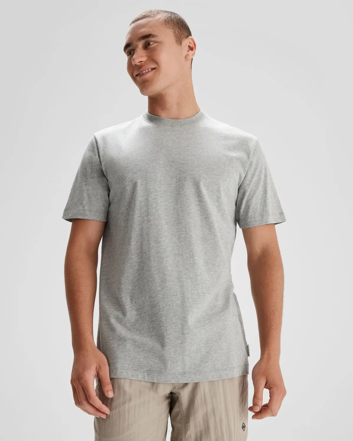 Men's Solid Organic Cotton T-Shirt - Light Grey Marle 1