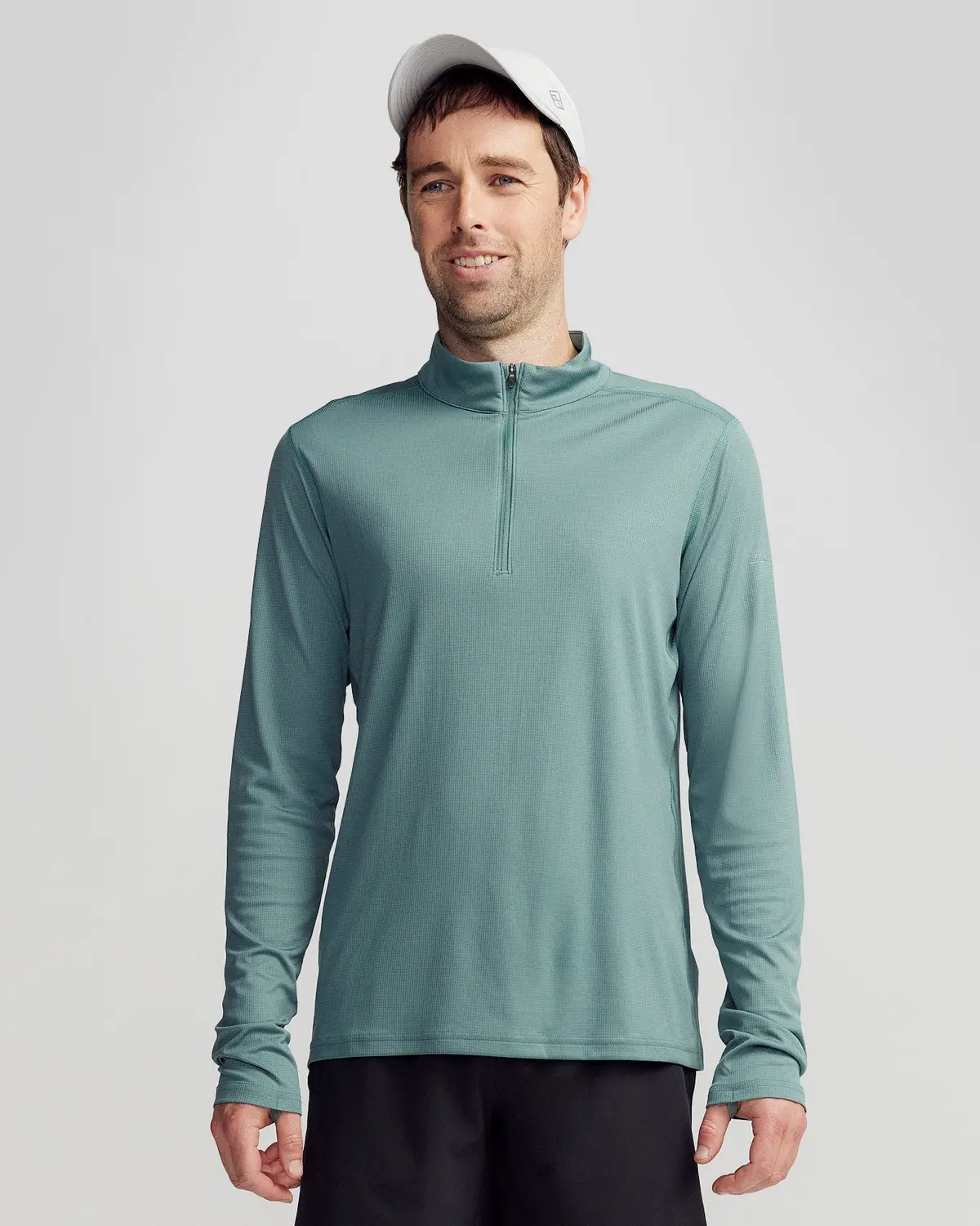 Men's Seeker Quarter Zip Top - Light Forest 1
