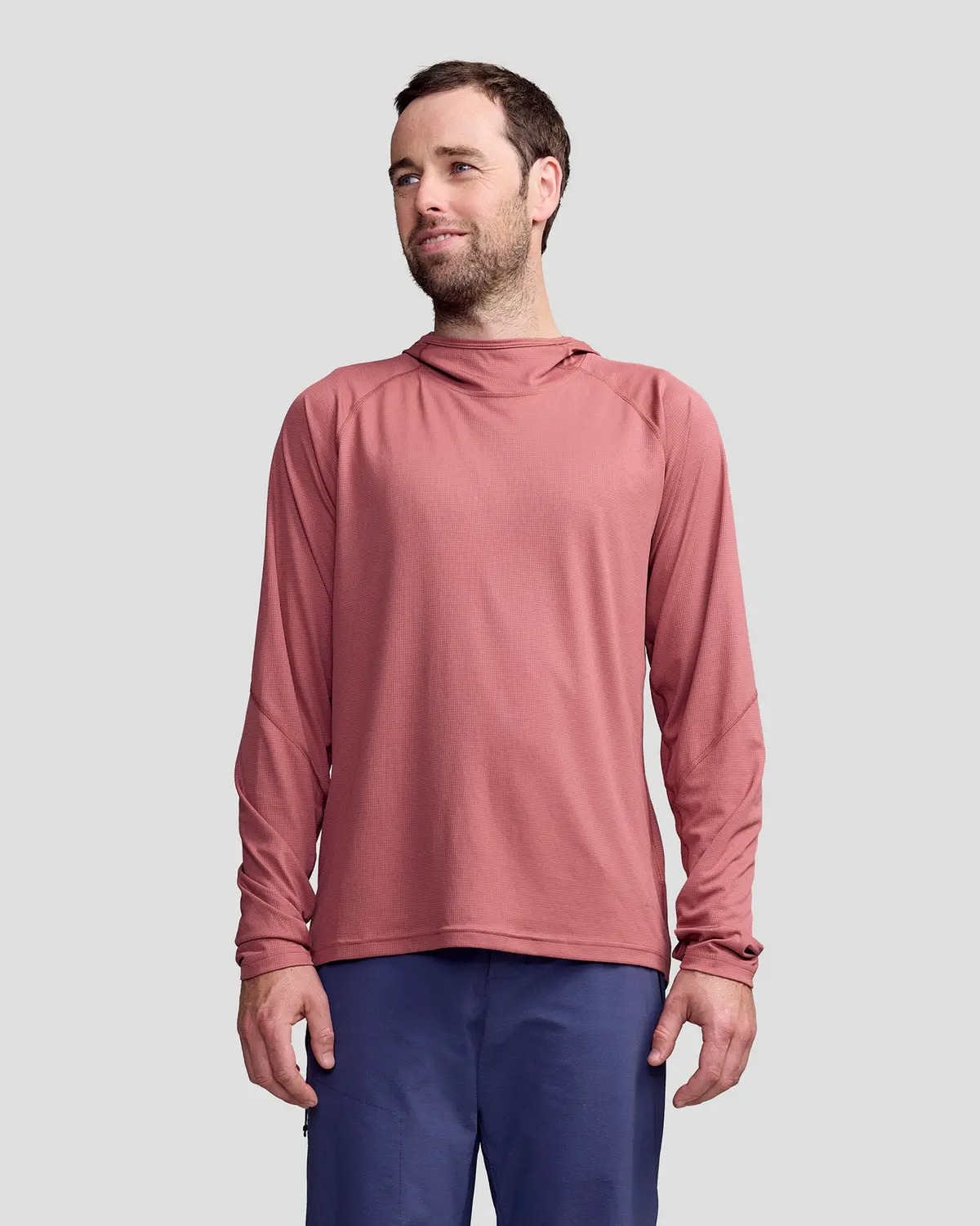Sun-Stopper Lt Mns L/S Hooded Top - Dark Clay 1