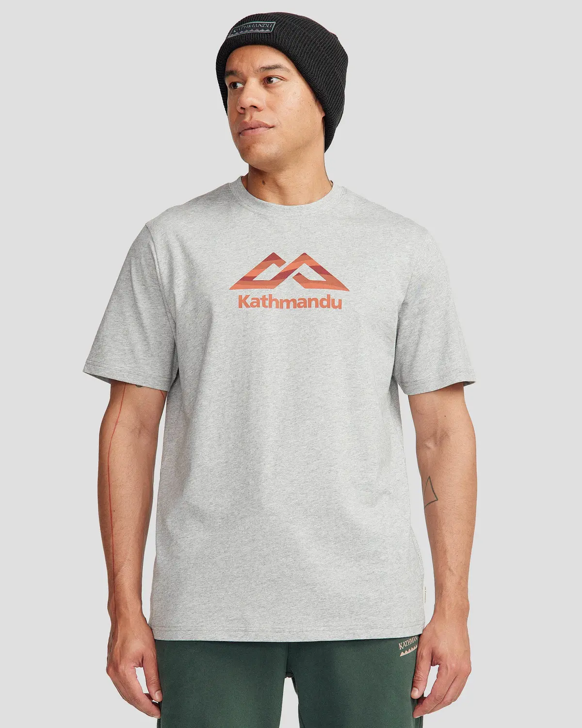 Men's Logo Fill Organic T-Shirt - Light Grey Marle 1