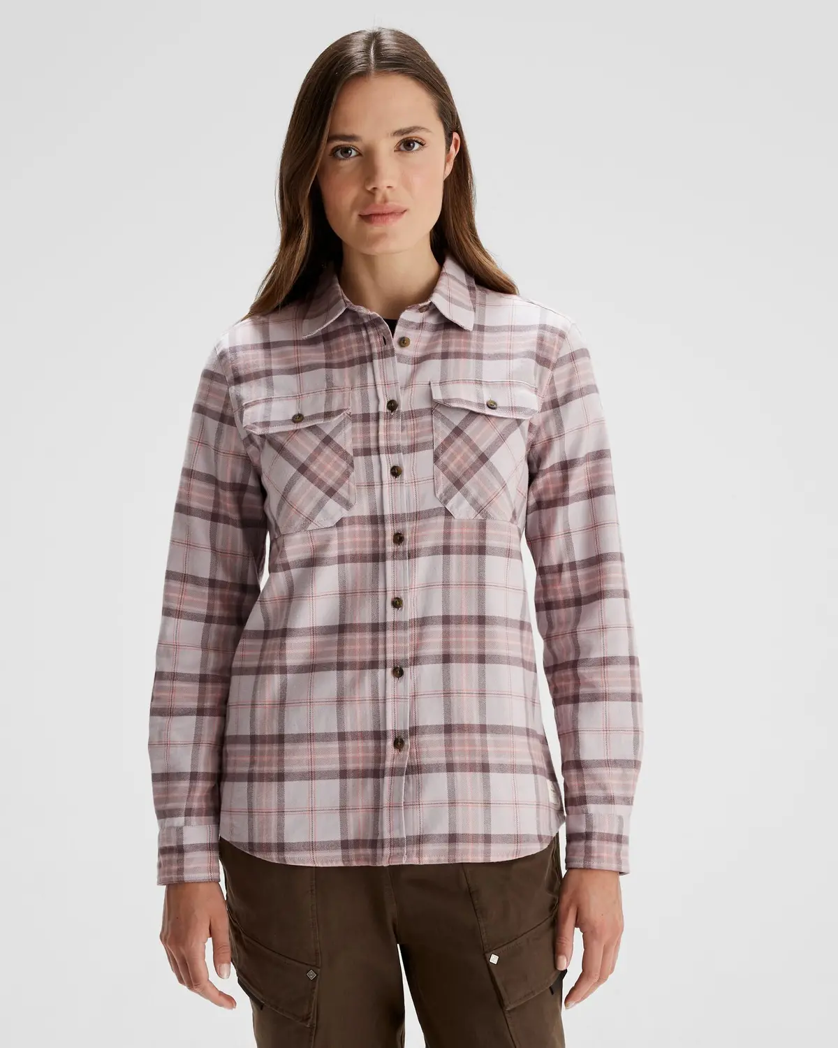 Women's Carrillon Hf Long Sleeve Shirt  - Mountain Plaid Dove 1