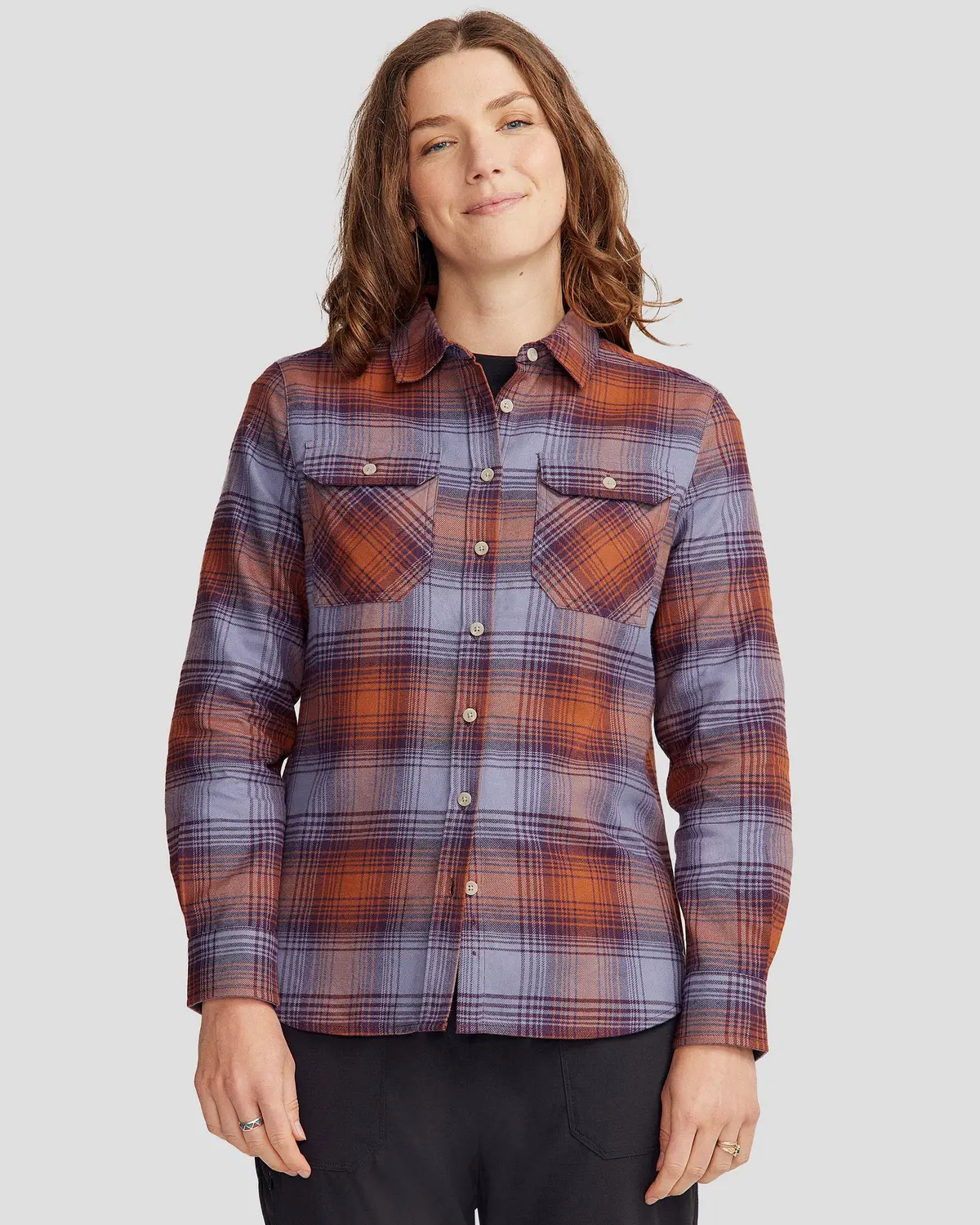 Women's Carrillon Hf Long Sleeve Shirt  - Shadow Plaid Haze 1