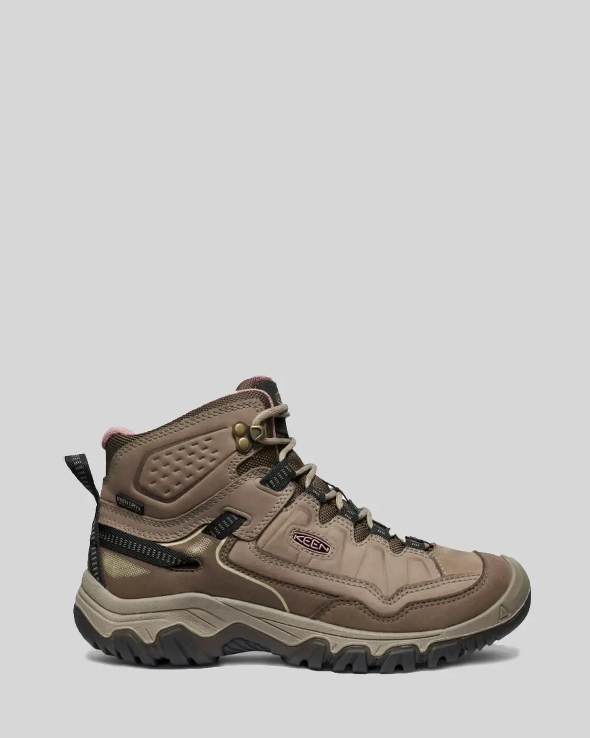 Women's Keen Targhee Iv Waterproof Mid Hiking Boots - Brindle/Nostalgia Rose 1