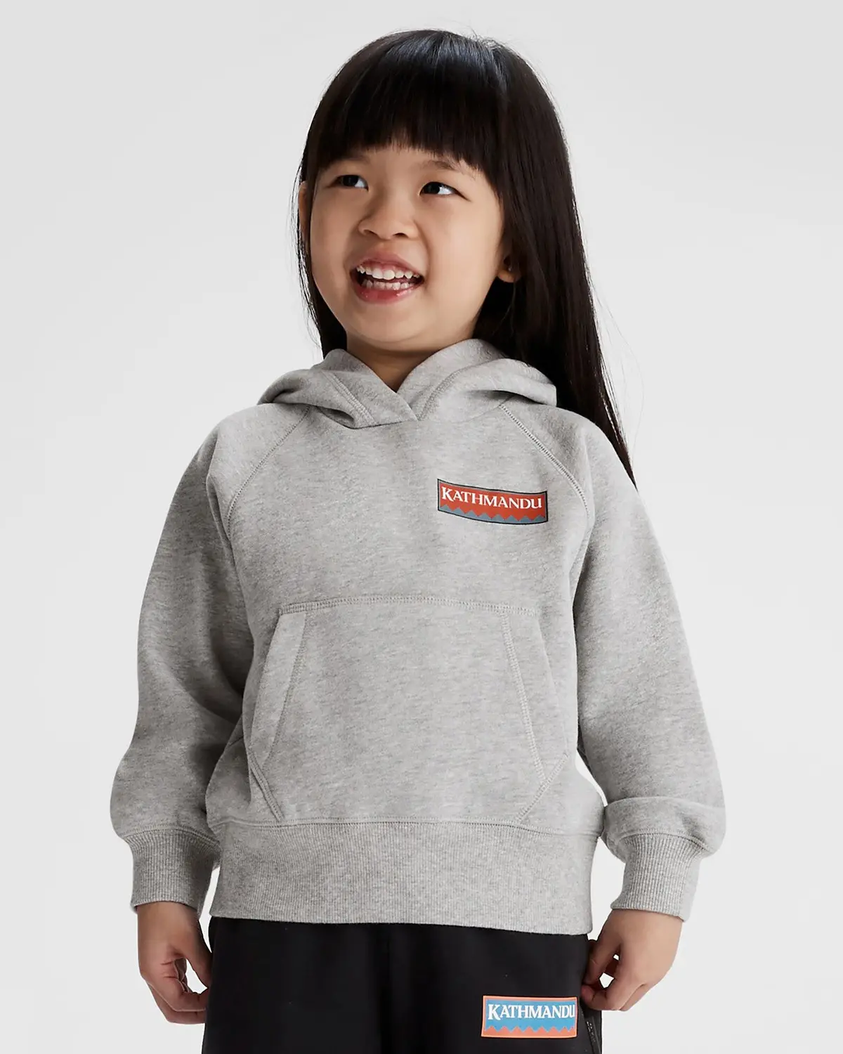 Kids' Heritage Logo Lt Bb Hoodie - Light Grey Marle 1