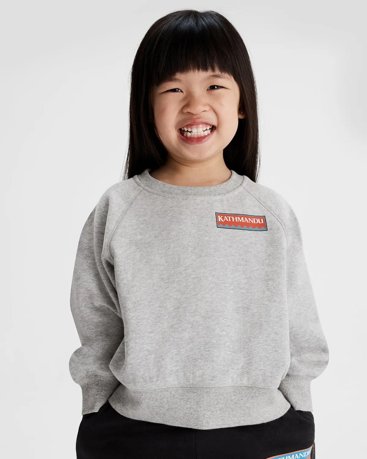 Kids' Heritage Logo Lt Bb Crew Sweatshirt - Light Grey Marle 1