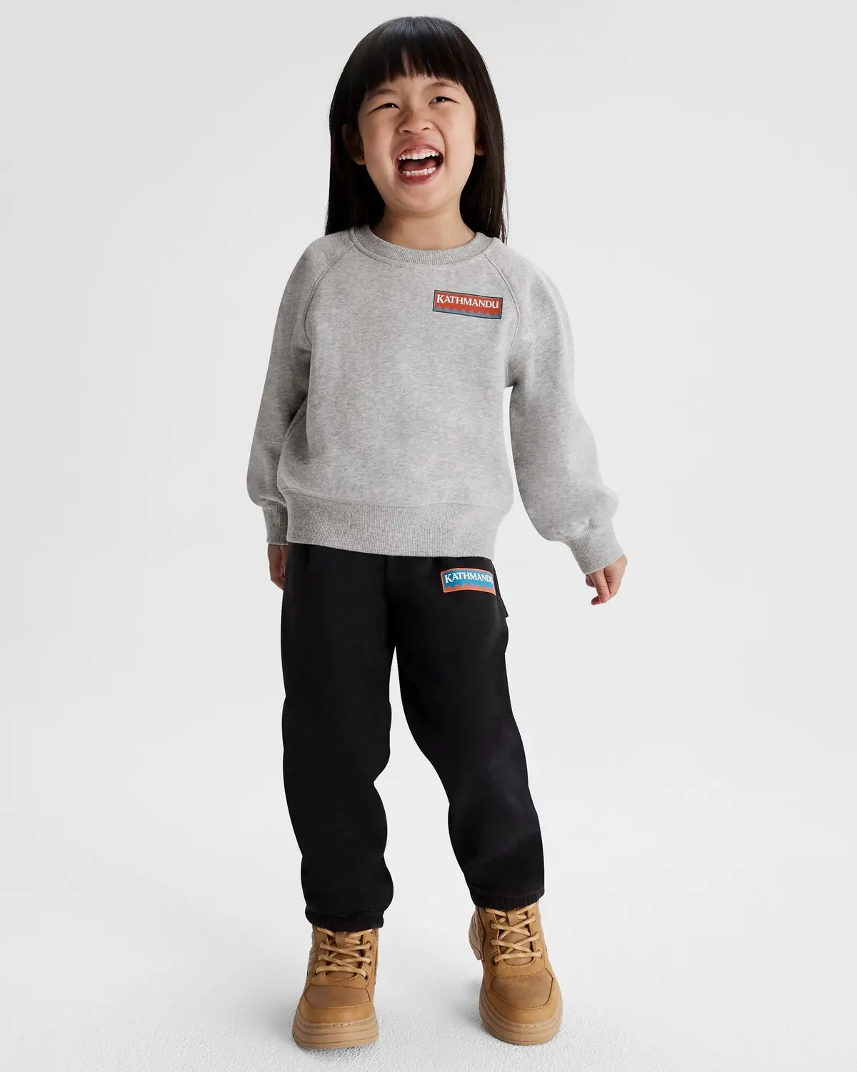 Kids' Heritage Logo Lt Bb Crew Sweatshirt - Light Grey Marle 2
