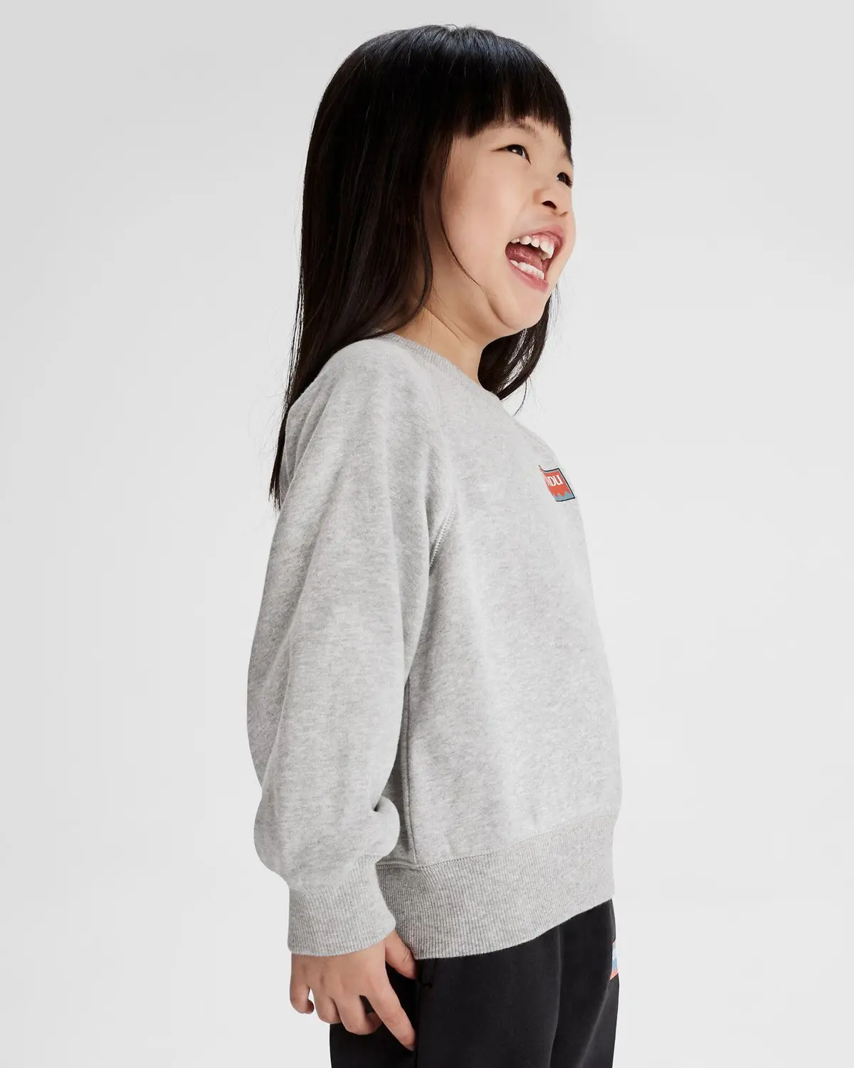 Kids' Heritage Logo Lt Bb Crew Sweatshirt - Light Grey Marle 3